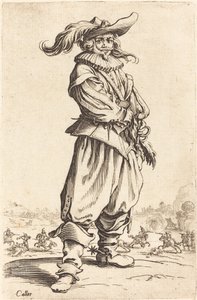 Soldado con sombrero emplumado, c. 1620-1623 de Jacques Callot
