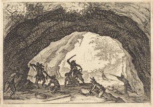Soldados atacando a ladrones de Jacques Callot
