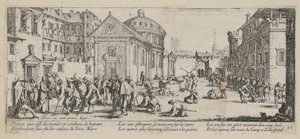Hospital, lámina 15 de la serie «Miserias de la guerra» de Jacques Callot