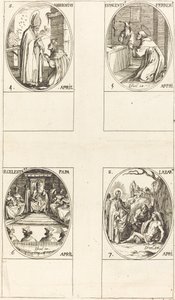 San Ambrosio; San Vicente Ferrer; San Celestino; San Lázaro de Jacques Callot