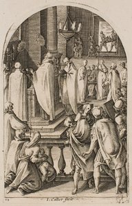 San Basilio celebrando el sacrificio de la misa, de la serie «Imágenes de Roma» de Jacques Callot