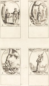 Santa Isabel de Portugal, Santa Zoe, San Isaías, Profeta, Santa Edelburge de Jacques Callot