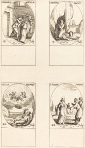 San Federico; San Arsenio, Ermitaño; San Elías, Profeta; San José el Justo de Jacques Callot