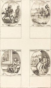 San Jorge; San Sabas; San Marcos, evangelista; San Marcelino de Jacques Callot