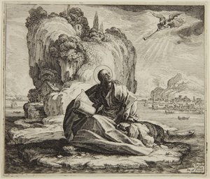 San Juan en la isla de Patmos de Jacques Callot