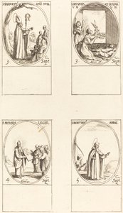 San Mansueto; Santas Serapia y Erasma; Moisés; San Bertín, Abad de Jacques Callot