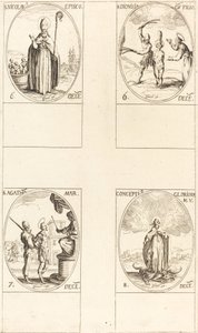 San Nicolás; Santa Dionisia y su hijo; Santa Águeda; Concepción de la Virgen de Jacques Callot