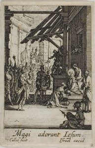 La adoración de los Reyes Magos, de La vida de la Virgen de Jacques Callot