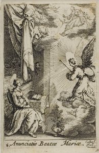 La Anunciación, de La vida de la Virgen de Jacques Callot