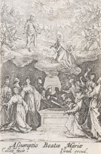 La Asunción de la Virgen, n. 13 de La vida de la Virgen de Jacques Callot