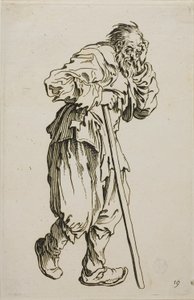 El mendigo con muletas, placa dieciséis de Los mendigos de Jacques Callot