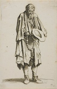 El mendigo con un rosario, lámina once de Los mendigos