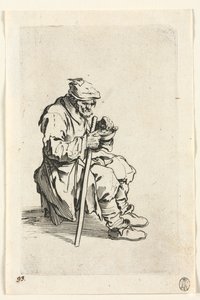 Los Mendigos: Mendigo Sentado y Comiendo, c. 1623