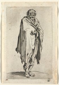 Los mendigos: Mendiga sin sombrero ni zapatos de Jacques Callot