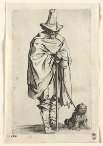 Los mendigos: ciego con su perro de Jacques Callot