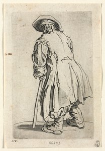 Los Mendigos: Viejo Mendigo con una Sola Muleta, c. 1623 de Jacques Callot