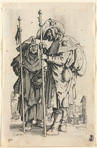 Los mendigos: Los dos peregrinos, c. 1623 de Jacques Callot