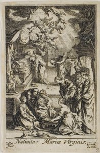 El nacimiento de la Virgen María, de La vida de la Virgen de Jacques Callot