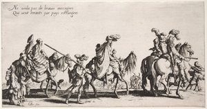 Los Bohemios: Los Bohemios Marchando: La Vanguardia, c. 1621-1625 de Jacques Callot
