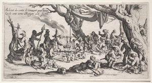 Los Bohemios: El Lugar de la Parada: La Fiesta de los Bohemios, c.1621-1625 de Jacques Callot
