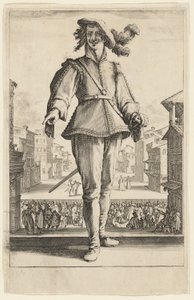 El Capitán o El Amante, de Tres Comediantes Italianos de Jacques Callot