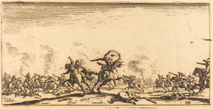 El combate de caballería con pistolas, c. 1632-1634 de Jacques Callot