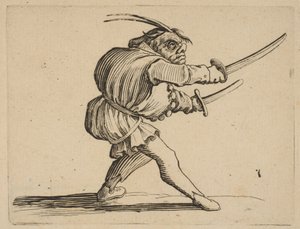 El Duelista con Dos Sables, de Varie Figure Gobbi, 1616-22 de Jacques Callot