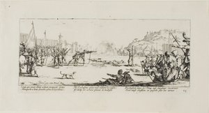 El pelotón de fusilamiento, lámina doce de Las miserias de la guerra de Jacques Callot