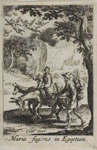 La huida a Egipto, de La vida de la Virgen de Jacques Callot