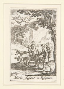 La Huida a Egipto, n. 9 de La vida de la Virgen de Jacques Callot