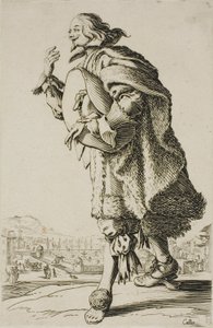 El gentilhombre que saluda con el sombrero bajo el brazo, lámina dos de La Noblesse de Jacques Callot