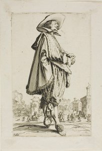 El caballero de las manos juntas, lámina once de La Noblesse de Jacques Callot