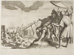 El Gran Duque fortifica el puerto de Livorno, de la Vida de Ferdinando I de