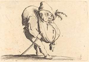 El jorobado con un bastón, c. 1622 de Jacques Callot