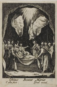 El entierro de la Virgen, de La vida de la Virgen de Jacques Callot