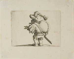 El hombre de gran barriga decorado con una línea de botones, de Varie Figure Gobbi de Jacques Callot