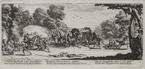 Las grandes miserias de la guerra: Asalto en el camino de Jacques Callot