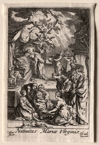 La vida de la Virgen: El nacimiento de la Virgen de Jacques Callot