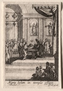 La vida de la Virgen: La Presentación de Cristo en el Templo de Jacques Callot