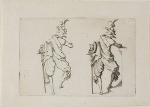 El hombre visto desde atrás con una gran espada, de Los Caprichos de Jacques Callot