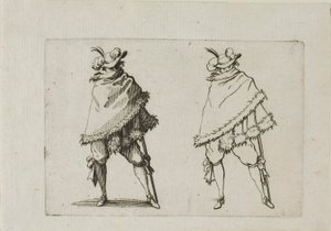 El hombre envuelto en su abrigo, de Los Caprichos de Jacques Callot