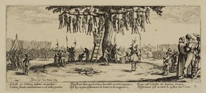 Las Miserias de la Guerra, No. 11. El Ahorcamiento, 1633 de Jacques Callot