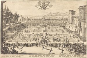 Los jardines del palacio en Nancy de Jacques Callot