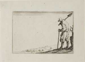 El campesino llevando su pala en el hombro, de Los Caprichos de Jacques Callot
