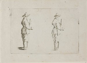 El campesino sosteniendo una copa, de Los Caprichos de Jacques Callot