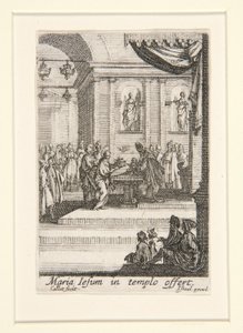 La Presentación de Cristo, n. 10 de La vida de la Virgen de Jacques Callot