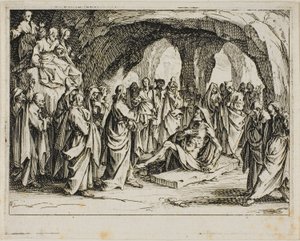 La resurrección de Lázaro, del Nuevo Testamento de Jacques Callot