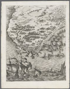 El asedio de La Rochelle: Lámina 10 de Jacques Callot