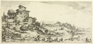 La caza del ciervo, de varias escenas diseñadas en Florencia de Jacques Callot