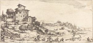 La caza del ciervo, probablemente c. 1630 de Jacques Callot
